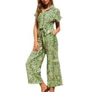 Dress Forum Los Angeles Ibiza Jumpsuit Palm leafs Size Small